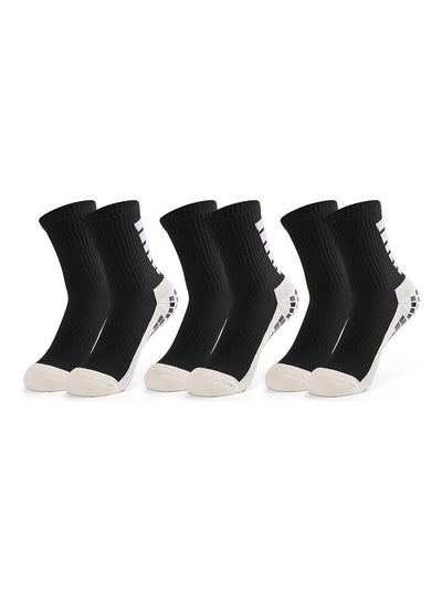 Buy Pair Of 3 Men's Anti Slip Football Socks 22x8x11cm in UAE