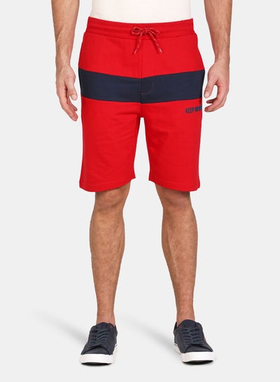 Buy Colourblocked Mid-Rise Shorts Red in Egypt
