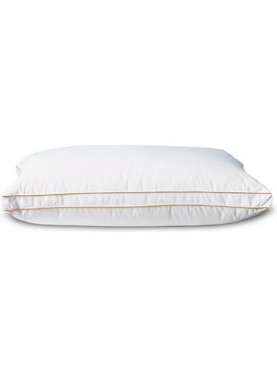 Buy Prime Hotel Pillow with Double Golden  Line Microfiber White 90x50cm in Saudi Arabia