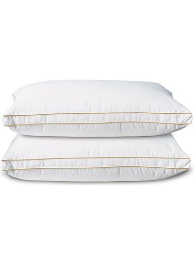 اشتري 2-Piece Cotton Blend Hotel Pillow Set مزيج القطن أبيض 75 x 50سم في السعودية