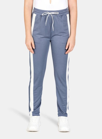 Buy Casual Side Stripe Joggers Blue in UAE