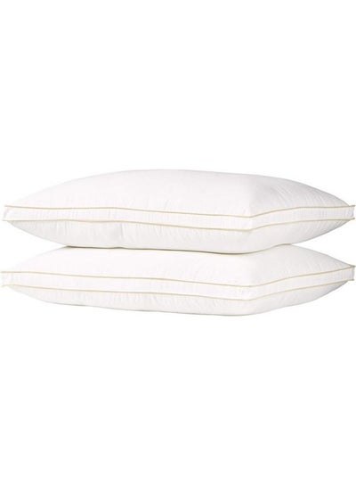 اشتري 2-Piece Hotel Pillow Set مزيج القطن أبيض 90x50سم في السعودية