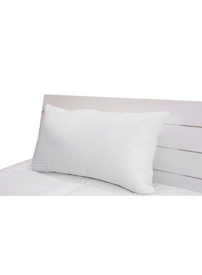 Buy Hotel Soft Pillow - 100%  Cotton 250Tc Sateen 1cm Stripe 800grams Cotton White 48x74cm in UAE