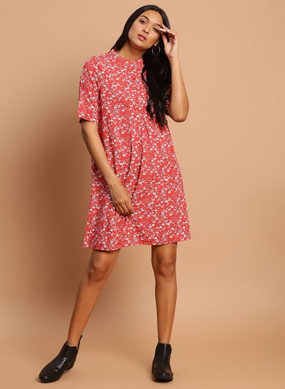 Buy Casual Printed Mini Dress Multicolour in UAE