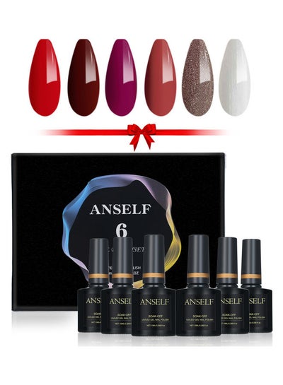 Buy 6-Piece Odorless Long Lasting Gel Nail Polish Set Multicolour in Saudi Arabia