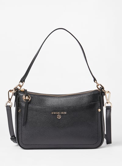 jet set medium pebbled leather shoulder bag