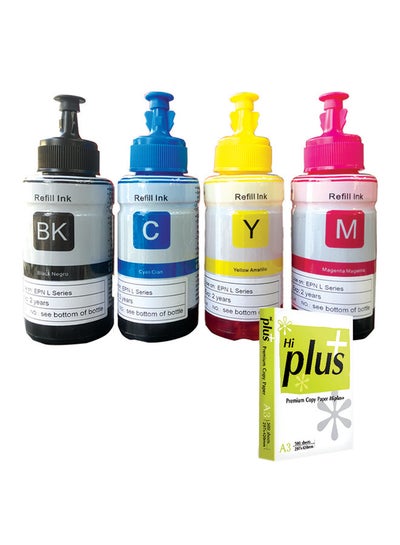 Buy 4-Piece Ink Bottle Replacement For Epson T664 Multicolour in UAE