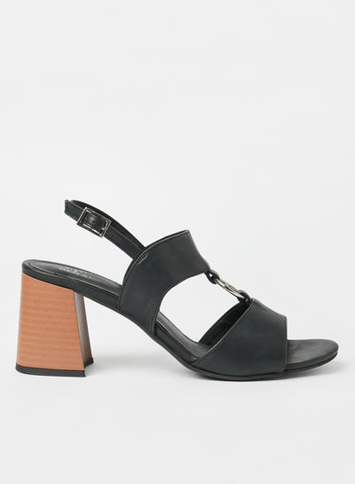 Buy Block Heel Sandals Black in UAE