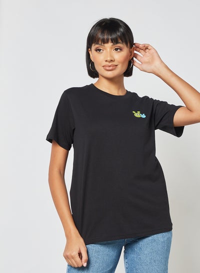 Buy Logo Detail T-Shirt Black in Saudi Arabia