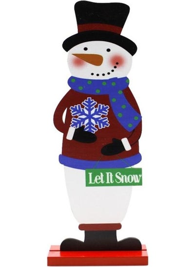 Buy 3-Piece Decorative Snowman Figure Multicolour in Saudi Arabia