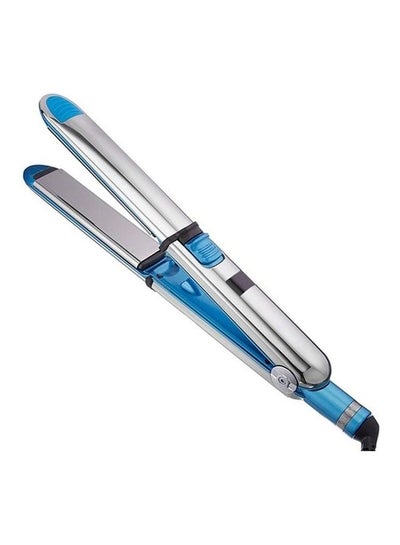 Buy Titanium Hair Straighter Curler Iron Blue/Silver in Saudi Arabia