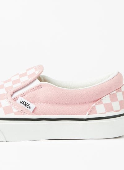 vans classic slip on pink checkerboard