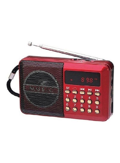 اشتري راديو FM محمول بصوت ستيريو وإشارة نقية وقوية وسهلة الضبط وميموري ومكبّر صوت 2724767761087/H011UR أحمر في مصر