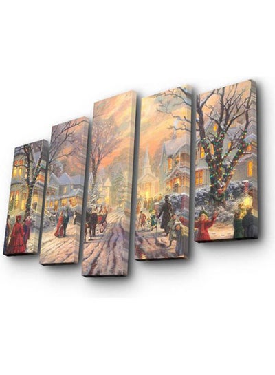Buy Decorative Canvas Painting 5 Piece Set Multicolour 105x70cm in Egypt