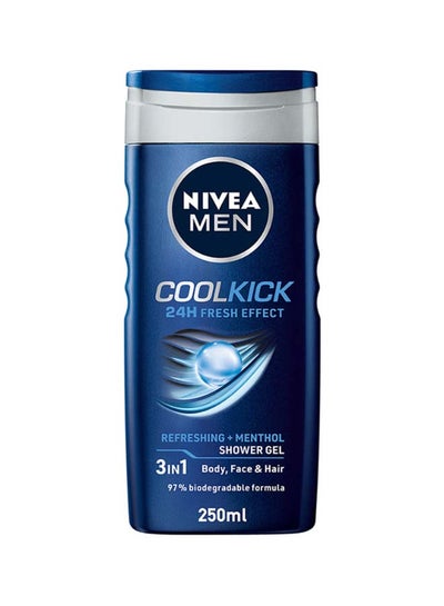 Buy Men Cool Kick Three in One Shower Gel 24H Fresh Effect Refreshing Plus Menthol 250ml in UAE