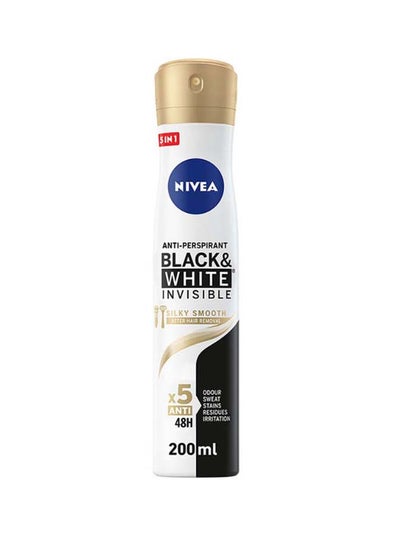 Buy Black And White Invisible Silky Smooth, Antiperspirant For Women, Spray 200ml in Saudi Arabia