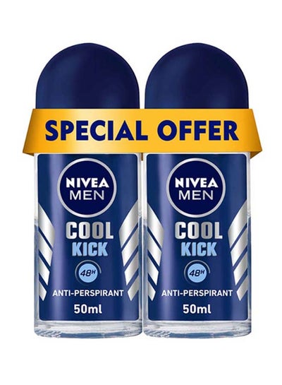 Buy Cool Kick Antiperspirant Roll On Pack Of 2 50ml in UAE