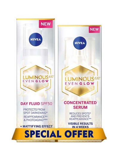 Buy Luminous630 Even Glow Face Day Fluid Spf 50 With Serum Multicolour 30+40ml in UAE