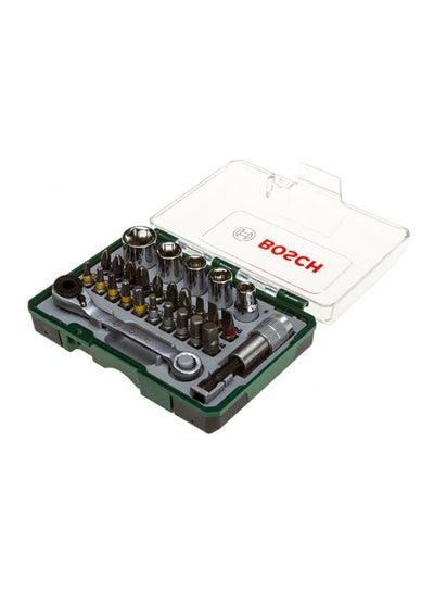 Buy Screwdriver Bit And Ratchet Set, 27 Pieces Green in Saudi Arabia