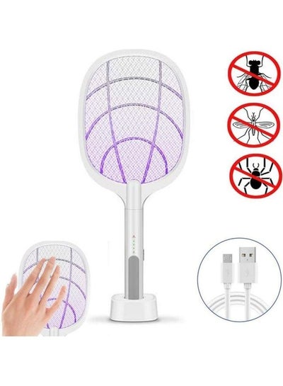 Buy Cordless Electric Mosquito Swatter White 15cm in Egypt