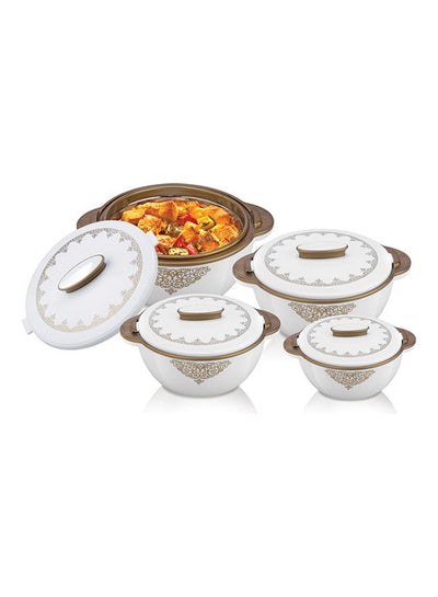 Buy 4-Piece Solitaire Casserole Dish With 4 Lids White in Saudi Arabia