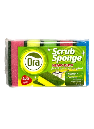 Buy Heavy Duty Scrub Sponge 5 Pieces in UAE