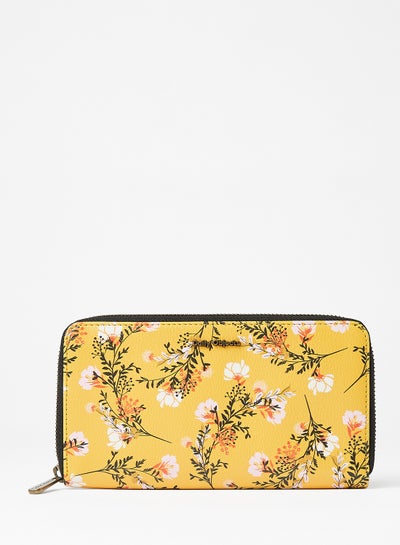 Buy Floral Classic Wallet Mustard in Saudi Arabia