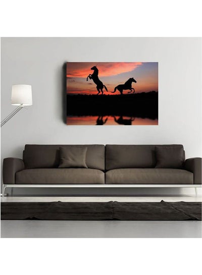 Buy Sunset And Horses Painting Multicolour 60x90cm in Egypt