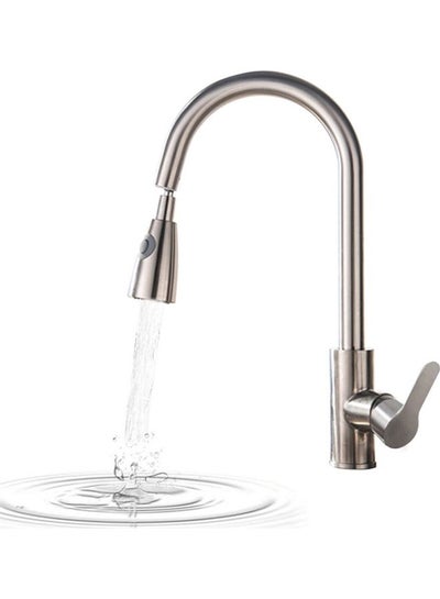 Buy Pull Out Kitchen Faucet Silver 67.5x26x6.5cm in Saudi Arabia