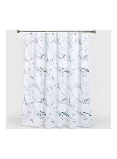 Buy Marble Print Shower Curtain White/Grey 180x180cm in Saudi Arabia