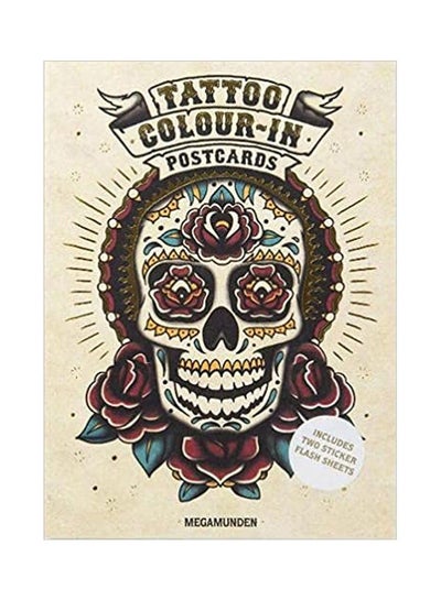 اشتري Tattoo Colour-In Postcards غلاف صلب الإنجليزية by Megamunden - 2015 في مصر