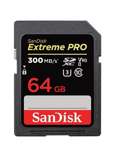 Buy Extreme PRO SDXC Memory Card up to 300MB/s, UHS-II, Class 10, U3, V90 64 GB in Saudi Arabia