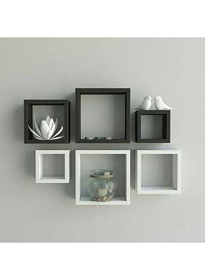 Buy Floating Square Cube Wall Shelves Multicolour (20 x 20+30 x 30+40 x 40) x 13) x 2cm in Egypt