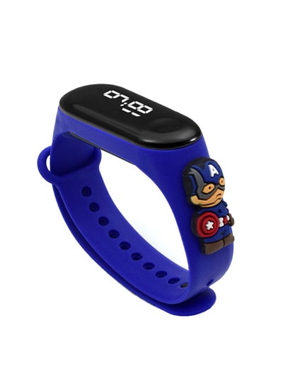 اشتري M3 Cartoon Children's LED Electronic Waterproof Touch Watch Blue في السعودية