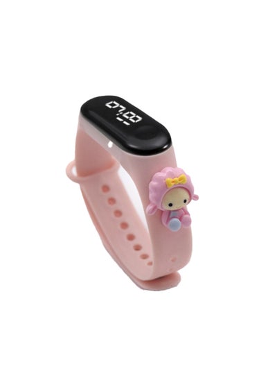 اشتري M3 Cartoon Children's LED Electronic Waterproof Touch Watch Pink في السعودية