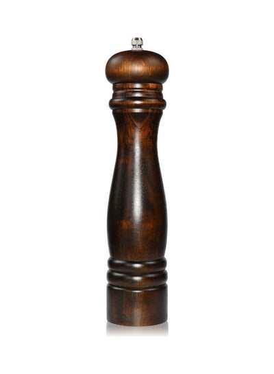 Buy Pepper Mill Wooden Body With Zinc Alloy Grinder Dark Brown 25x6cm in UAE