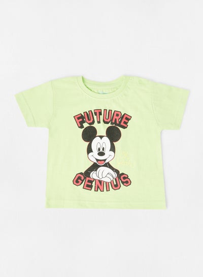 Buy Graphic Printed Crew Neck T-Shirt Green in UAE