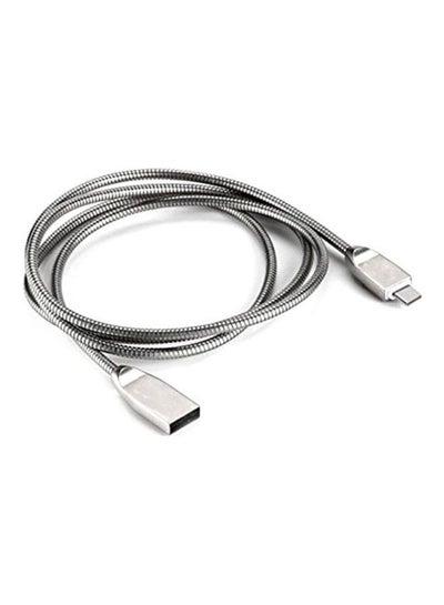 Buy Micro USB Metal Charging Data Cable for Mobile Phones Silver in Egypt