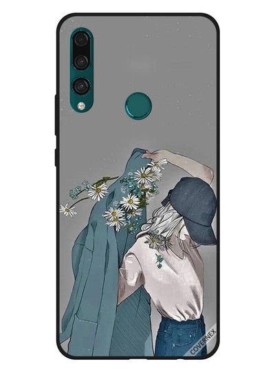 Buy Protective Case Cover for Huawei Y9 Prime 2019 Cap Girl Wearing Floral Coat in Saudi Arabia