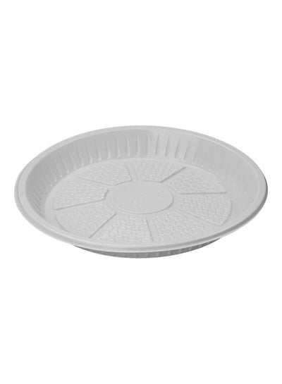 Buy 25-Piece Disposable Plastic Plates White 18cm in UAE