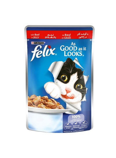 Buy Felix Beef In Jelly Wet Food 100grams in Saudi Arabia