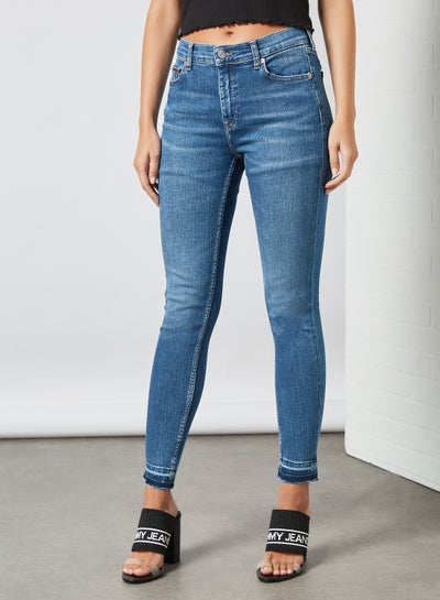 Buy Nora Skinny Ankle Grazer Jeans Blue in UAE