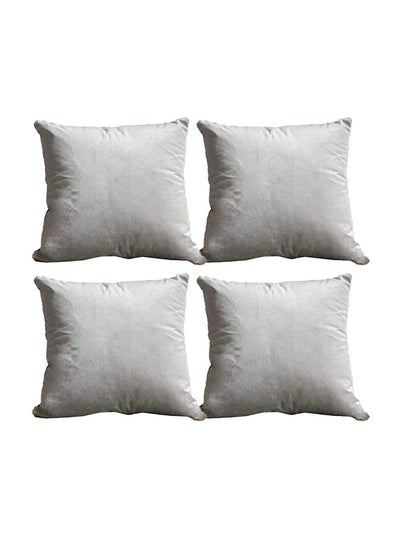 Buy 4-Piece Velvet Decorative Cushion Set Grey 25x25cm in Saudi Arabia