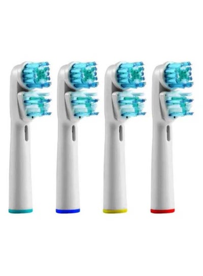 Buy 4-Piece Replacement Toothbrush Heads For Oral-B Braun White in Saudi Arabia