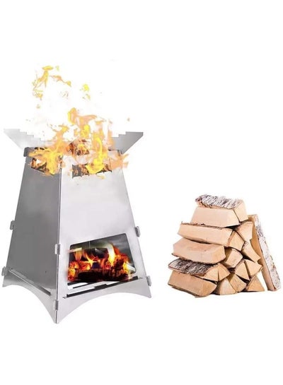 Buy Portable Outdoor Camping Wood Stove 165x245x165mm in UAE