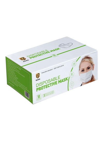 اشتري 50 Piece Disposable White Face Mask في الامارات