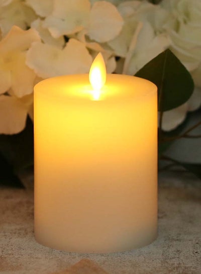 اشتري شمعة بإضاءة LED عديمة اللهب بتصميم مثالي ومتأرجح ومصنوعة من مواد ذات جودة مميزة وفاخرة لمنزل أنيق ومثالي طراز Candle05 أبيض 7.5 x 10سم في الامارات