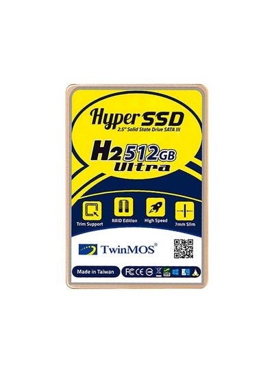 اشتري محرك أقراص صلبة هايبر SSD H2 ألترا بسعة 512 جيجابايت ومقاس 2.5 بوصة بمنفذ ساتا 3، يدعم تقنية إزالة المسافات الزائدة بإصدار رايد وسرعة عالية، رقيق بمقاس 7 مم وبسرعة تصل إلى 580 ميجابت في الثانية بلون ذهبي في الامارات