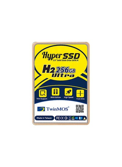 اشتري محرك أقراص صلبة هايبر SSD H2 ألترا سعة 256 جيجابايت مقاس 2.5 بوصة بواجهة SATA3، ويدعم تقنية TRIM، بإصدار RAID، وسرعة عالية، رفيع بمقاس 7 ملم، وسرعة تصل إلى 580 ميجابت في الثانية ذهبي في السعودية