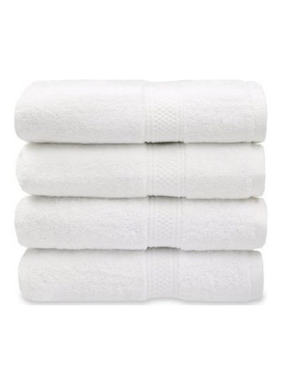 Buy Pack of 4 Classic Bath Towel White 70 X 140cm in UAE